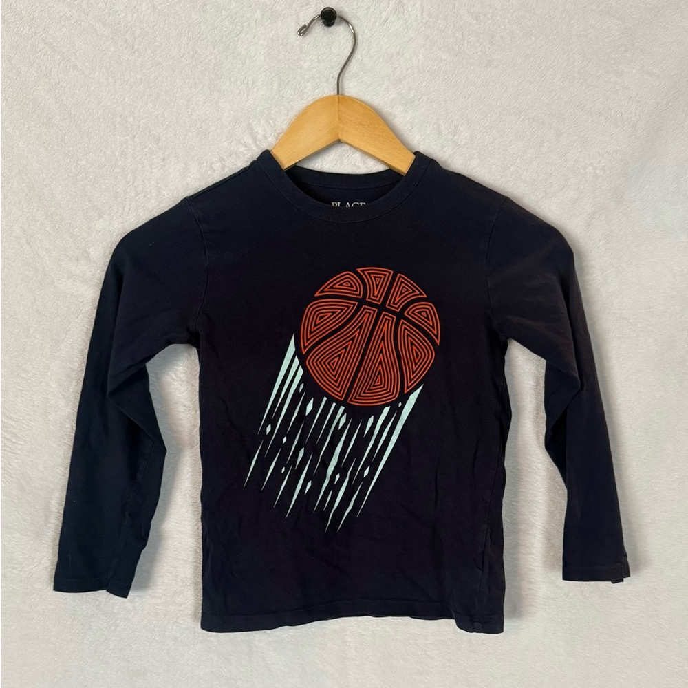 Children’s place Navy Long Sleeve Tee with Basketball Graphic